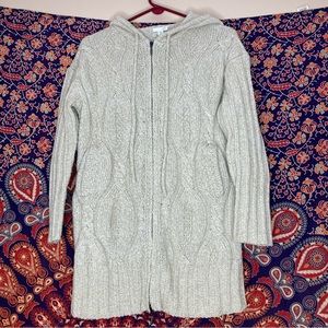 J Jill cable knit zip sweater